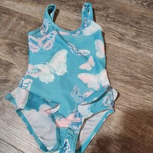 Butterfly Print Kids Swim One Piece